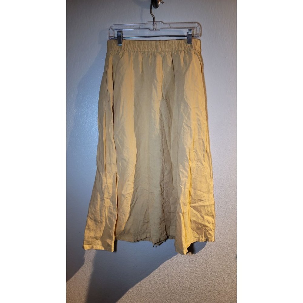 Talbots Yellow 100% Irish Linen Maxi Skirt Size 14 - Picture 3 of 5
